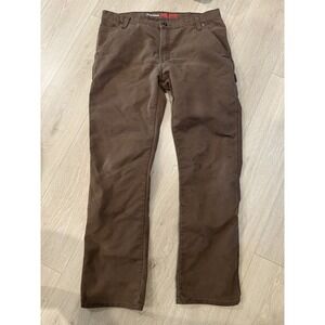 Dickies Flex Brown Work Pants Mens 36x34 Relaxed Fit Straight Leg Canvas Jeans